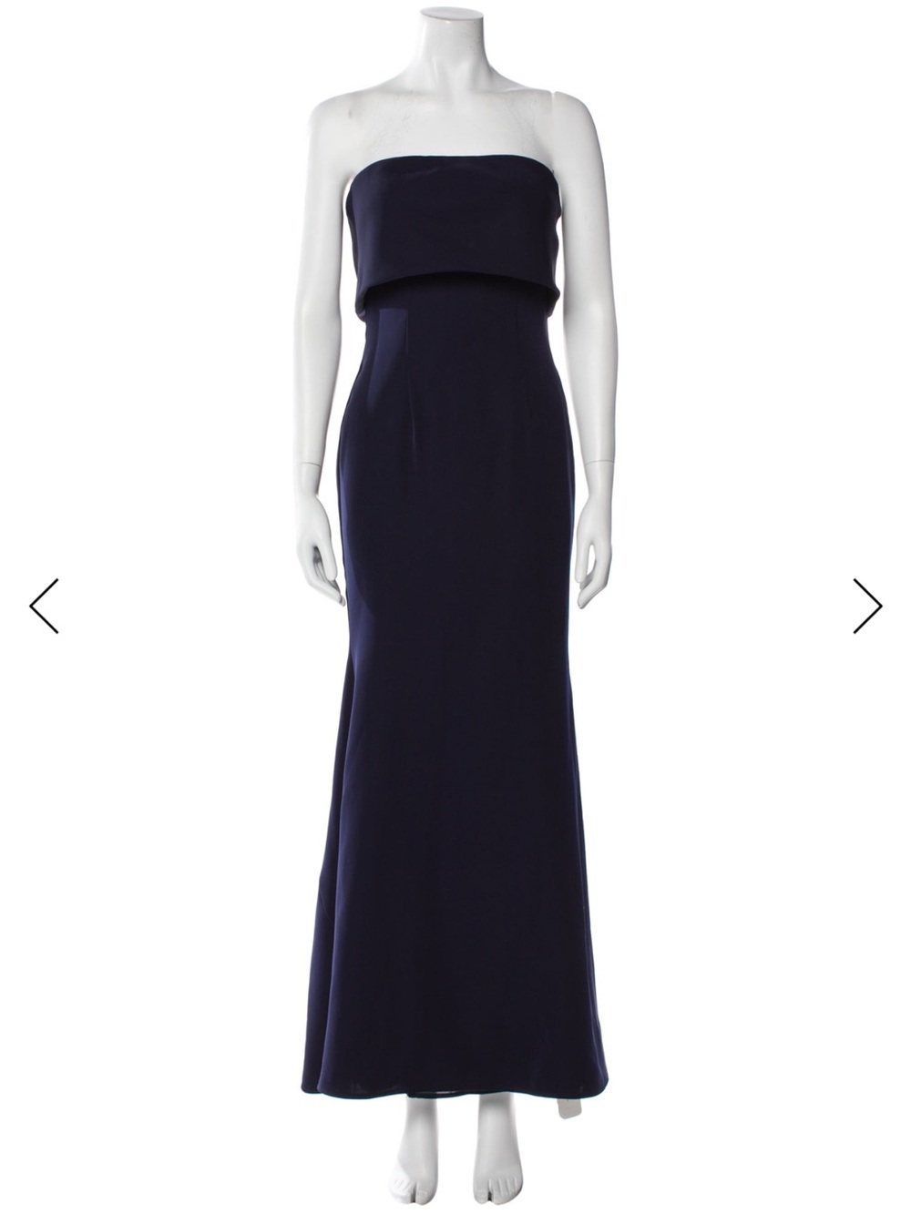 Strapless Navy Floor-Length Evening Dress